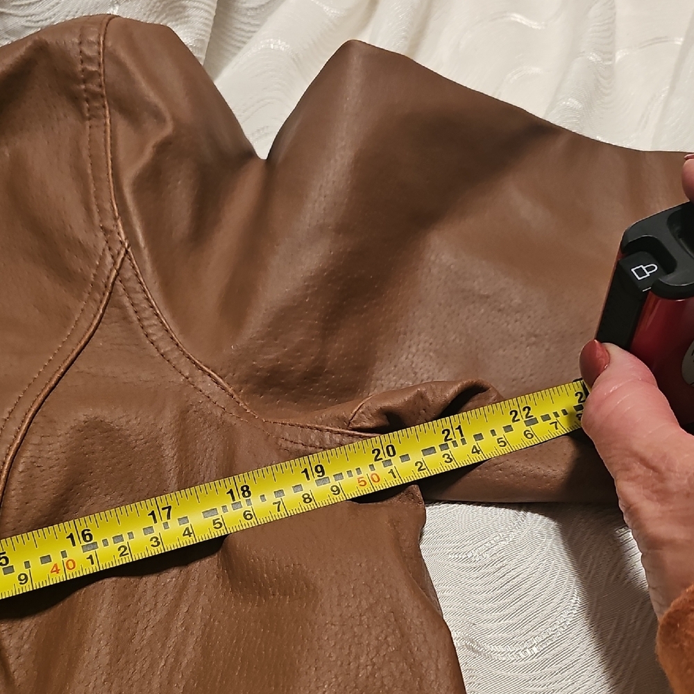 Coldwater Creek Tan Leather Jacket Womans Large - Picture 8 of 15